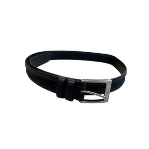 Kolte Italian Made Mens Black Leather Belt W/Solid Brass Buckle L SKU 8219